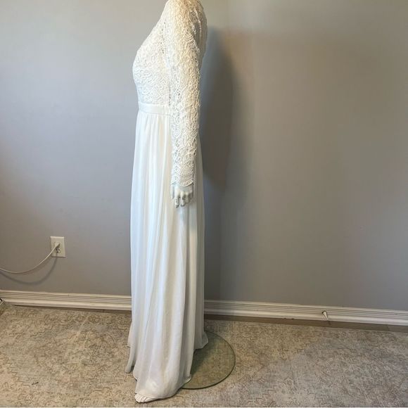 Lulus Awaken My Love White Long Sleeves lace maxi Dress size XL - Picture 7 of 14